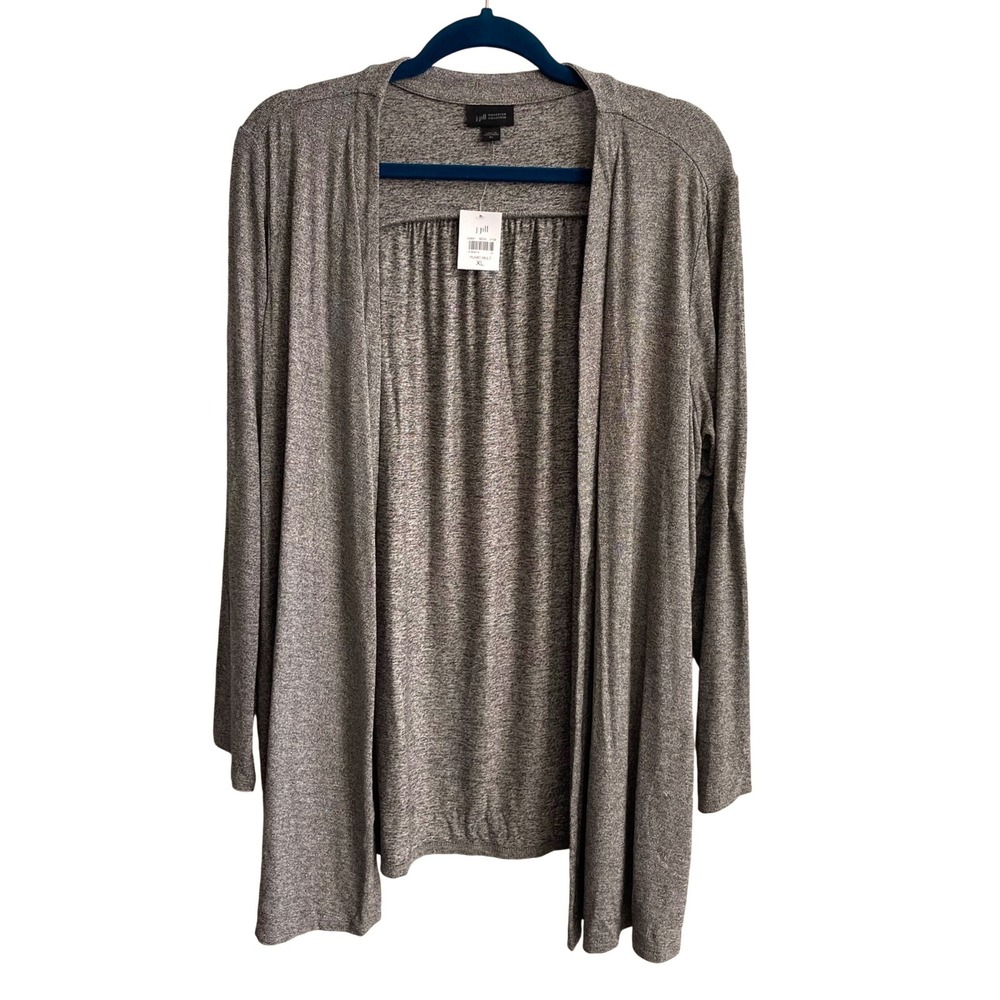 J. Jill Wearever Open Front Cardigan XL Pumice Multi Space Dye Gray Brown NEW
